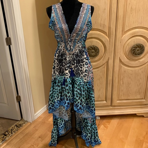 True Colours by La Moda Frill High-Lo Maxi Dress ~NWT - Picture 2 of 6